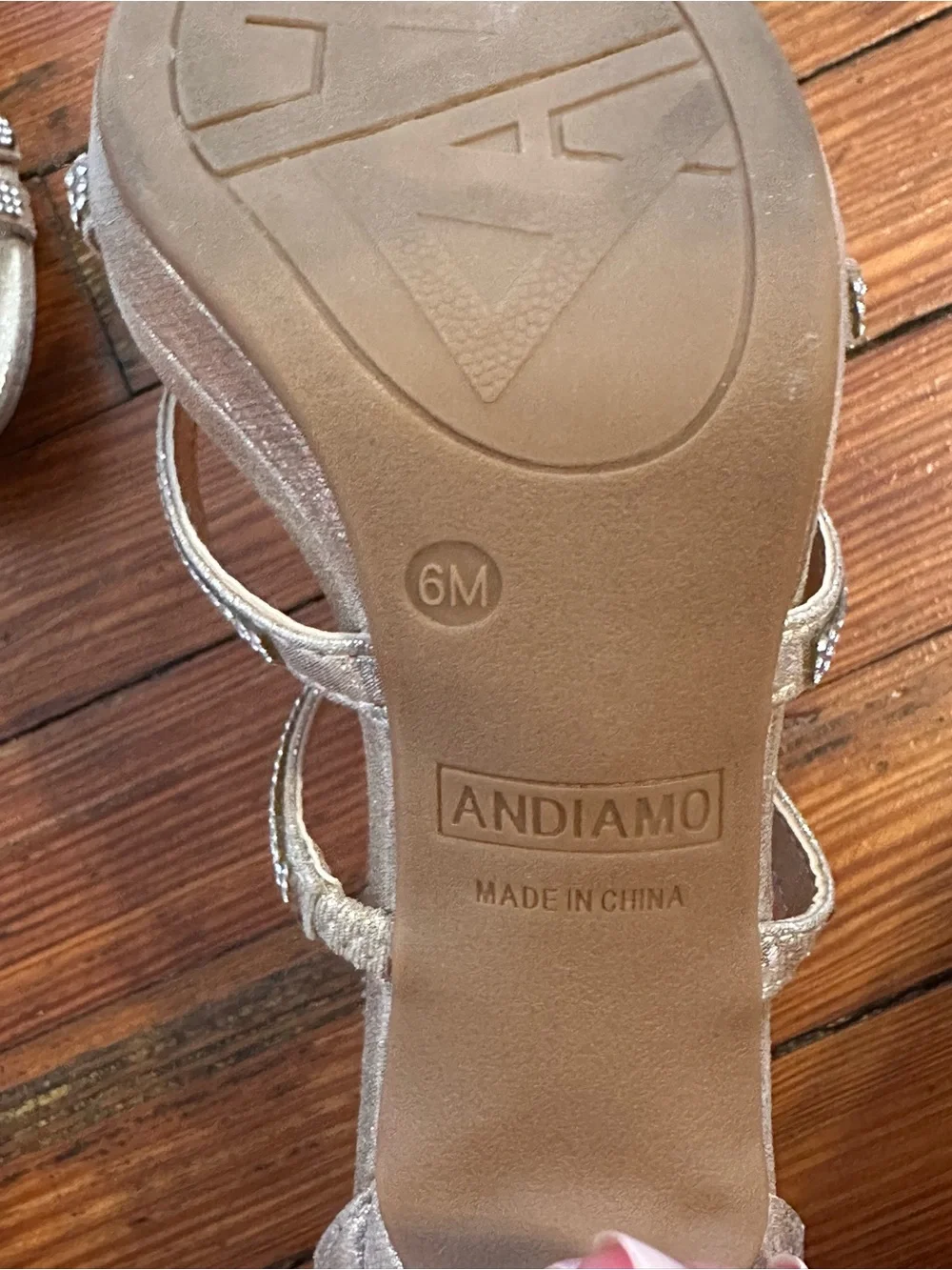 Strappy Silver Rhinestone Evening Heels by Andiamo